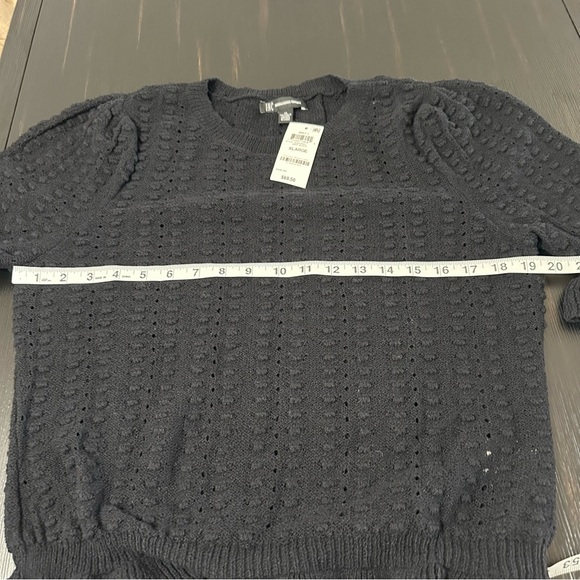 INC Black Blouson-Sleeve Peasant Top XL - Picture 8 of 9